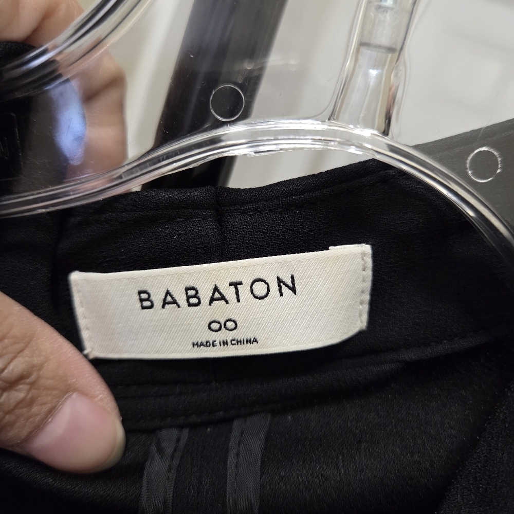 Aritzia Babaton Black Power Blazer | Open Front Tailored Career Office Jacket - Picture 5 of 9